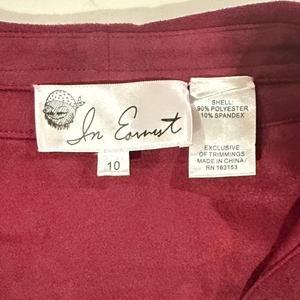 In Earnest Burgundy by Byron Lars Button Down Shirt with Cutout Accents - Picture 2 of 15
